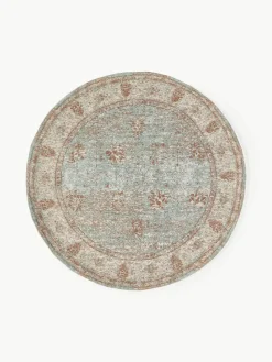 Rond chenille vloerkleed Rimini, handgeweven