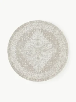 Rond chenille vloerkleed Neapel, handgeweven