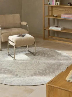 Rond chenille vloerkleed Neapel, handgeweven
