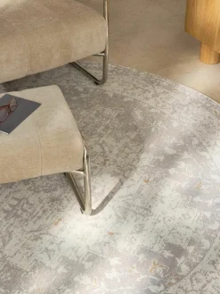 Rond chenille vloerkleed Neapel, handgeweven