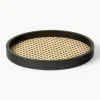 Rond decoratief dienblad Carina met Weens vlechtwerk