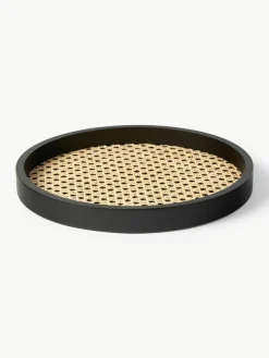 Rond decoratief dienblad Carina met Weens vlechtwerk