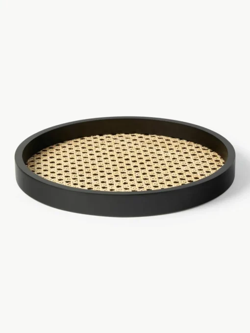 Rond decoratief dienblad Carina met Weens vlechtwerk