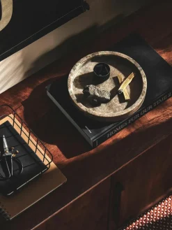 Rond decoratief dienblad Venice van marmer