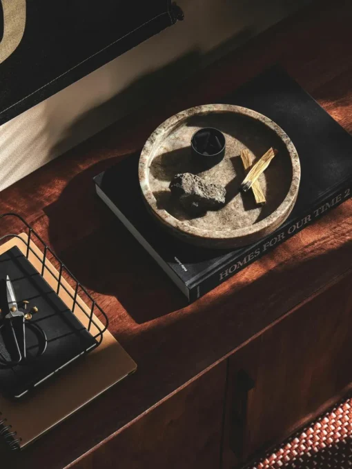 Rond decoratief dienblad Venice van marmer