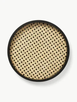 Rond decoratief dienblad Carina met Weens vlechtwerk
