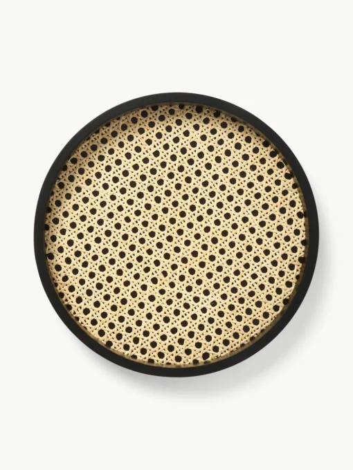 Rond decoratief dienblad Carina met Weens vlechtwerk