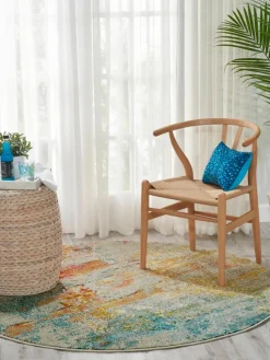 Rond design laagpolig vloerkleed Celestial