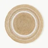 Rond juten vloerkleed Clover, handgemaakt