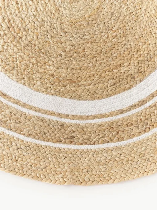 Rond juten vloerkleed Clover, handgemaakt