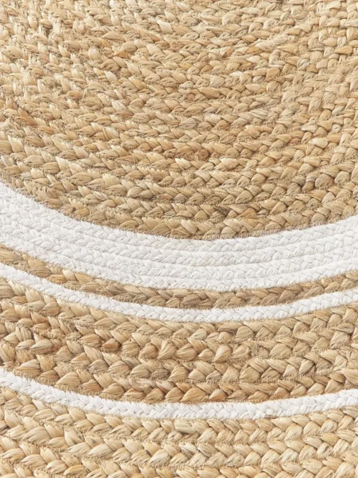 Rond juten vloerkleed Clover, handgemaakt