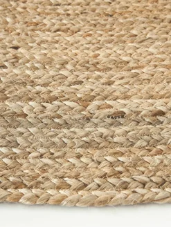 Rond juten vloerkleed Sharmila, handgemaakt