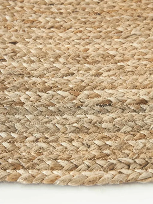 Rond juten vloerkleed Sharmila, handgemaakt