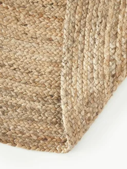 Rond juten vloerkleed Sharmila, handgemaakt