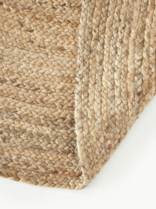 Rond juten vloerkleed Sharmila, handgemaakt