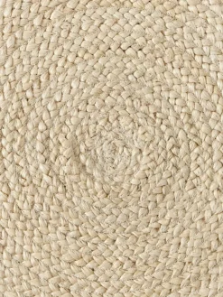 Rond juten vloerkleed Sharmila, handgemaakt