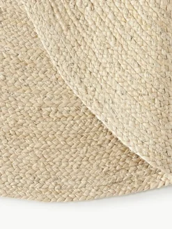 Rond juten vloerkleed Sharmila, handgemaakt