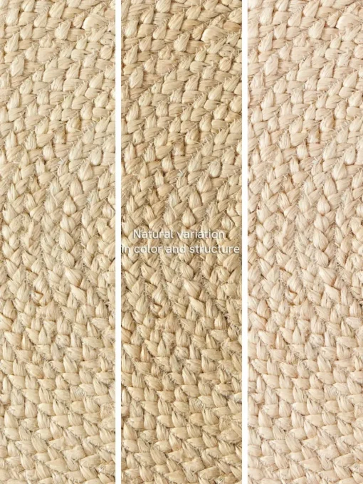 Rond juten vloerkleed Sharmila, handgemaakt
