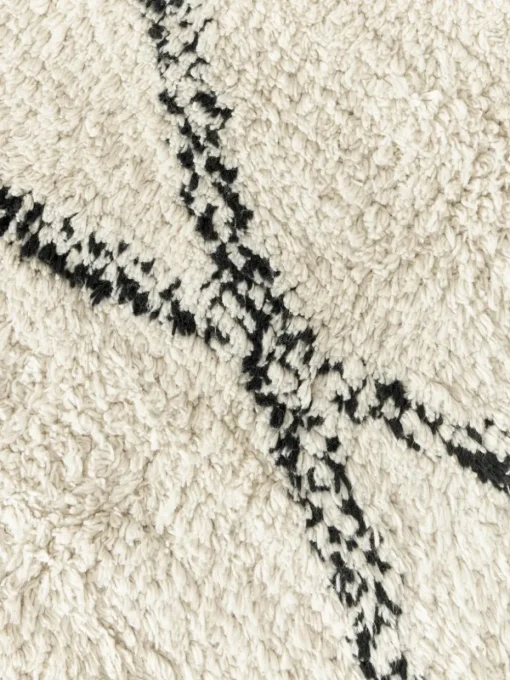 Rond katoenen vloerkleed Bina met ruitjesmotief, handgetuft