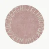 Rond kindervloerkleed ABC met lettermotief
