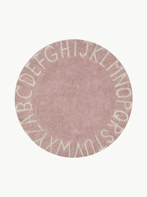 Rond kindervloerkleed ABC met lettermotief
