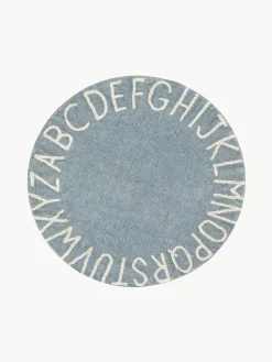 Rond kindervloerkleed ABC met lettermotief