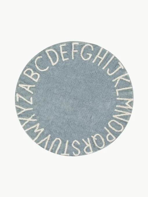Rond kindervloerkleed ABC met lettermotief