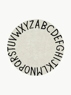 Rond kindervloerkleed ABC met lettermotief