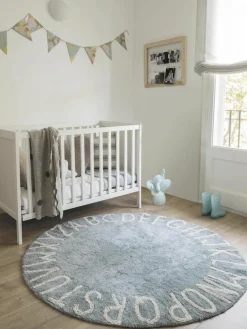 Rond kindervloerkleed ABC met lettermotief