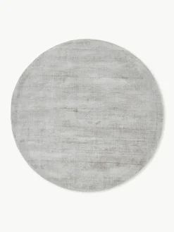 Rond viscose vloerkleed Jane, handgeweven