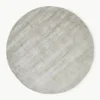 Rond viscose vloerkleed Jane, handgeweven