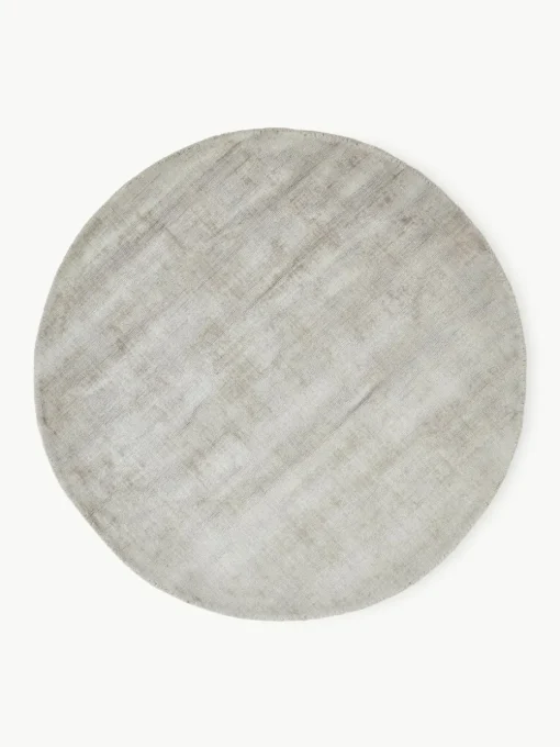 Rond viscose vloerkleed Jane, handgeweven