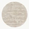 Rond viscose vloerkleed Jane, handgeweven