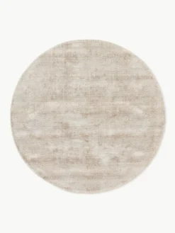 Rond viscose vloerkleed Jane, handgeweven