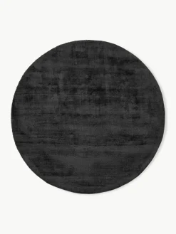 Rond viscose vloerkleed Jane, handgeweven