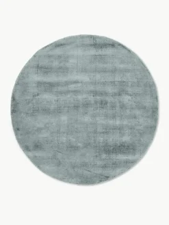 Rond viscose vloerkleed Jane, handgeweven