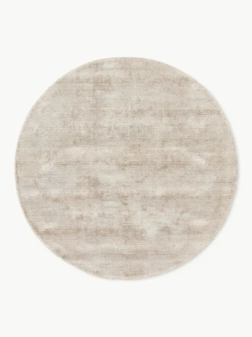 Rond viscose vloerkleed Jane, handgeweven