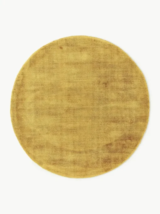 Rond viscose vloerkleed Jane, handgeweven