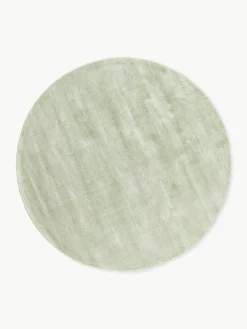 Rond viscose vloerkleed Jane, handgeweven