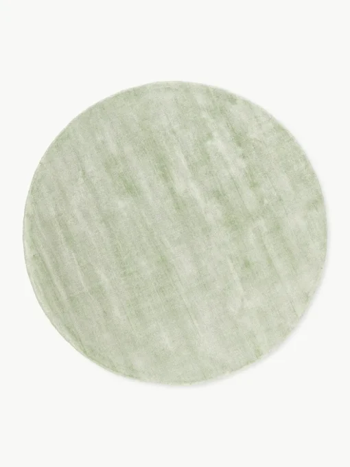 Rond viscose vloerkleed Jane, handgeweven