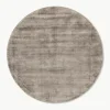 Rond viscose vloerkleed Jane, handgeweven