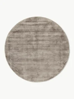 Rond viscose vloerkleed Jane, handgeweven