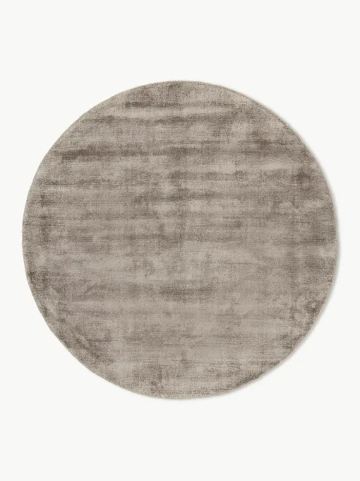 Rond viscose vloerkleed Jane, handgeweven