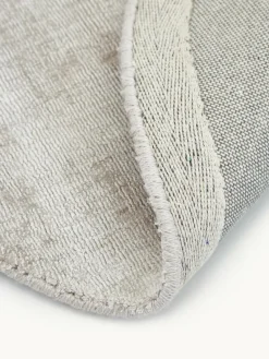 Rond viscose vloerkleed Jane, handgeweven