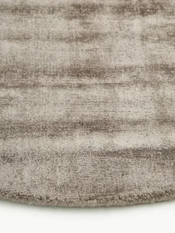 Rond viscose vloerkleed Jane, handgeweven