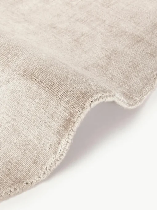 Rond viscose vloerkleed Jane, handgeweven