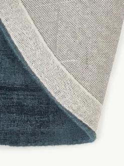 Rond viscose vloerkleed Jane, handgeweven