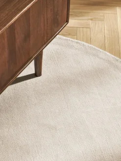 Rond viscose vloerkleed Jane, handgeweven