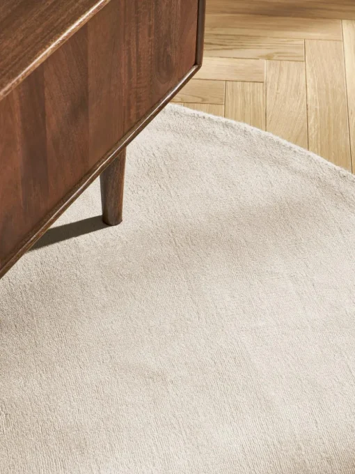 Rond viscose vloerkleed Jane, handgeweven