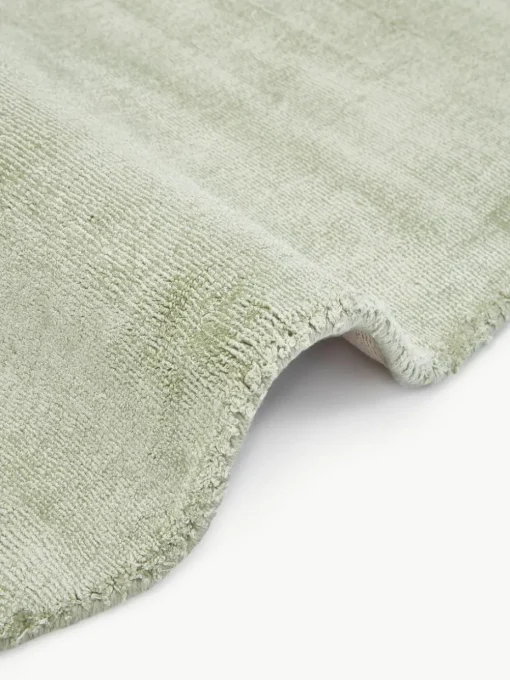 Rond viscose vloerkleed Jane, handgeweven